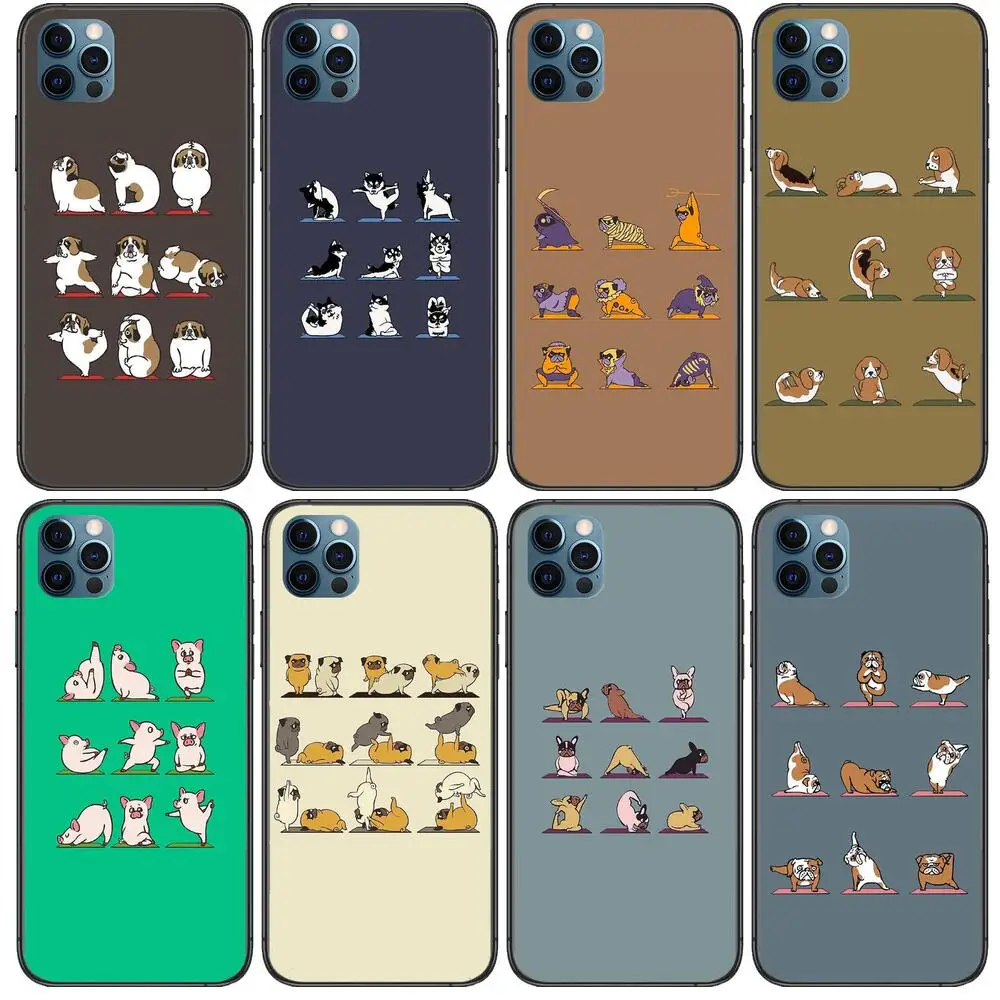 

Yoga lovers Cute animal Anime Phone Cases cover For iphone 11 Pro Max case 12 8 7 6 S XR PLUS X XS SE 2020 mini black cell shel