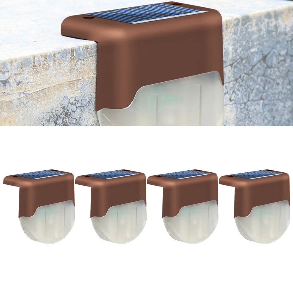 

4pcs LED Solar Deck Lights Waterproof Outdoor Step Fence Lamps For Patio Garden Pathway Yard Stair Lamp Solar Light