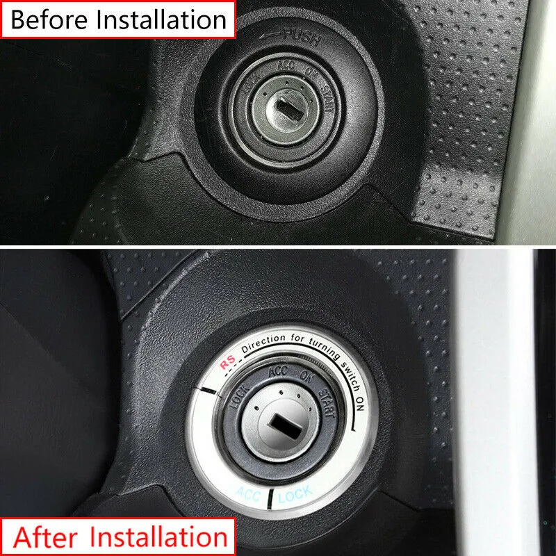 

Frame Ignition Switch Trim Silver Accessories Aluminum Car Cover Decor
