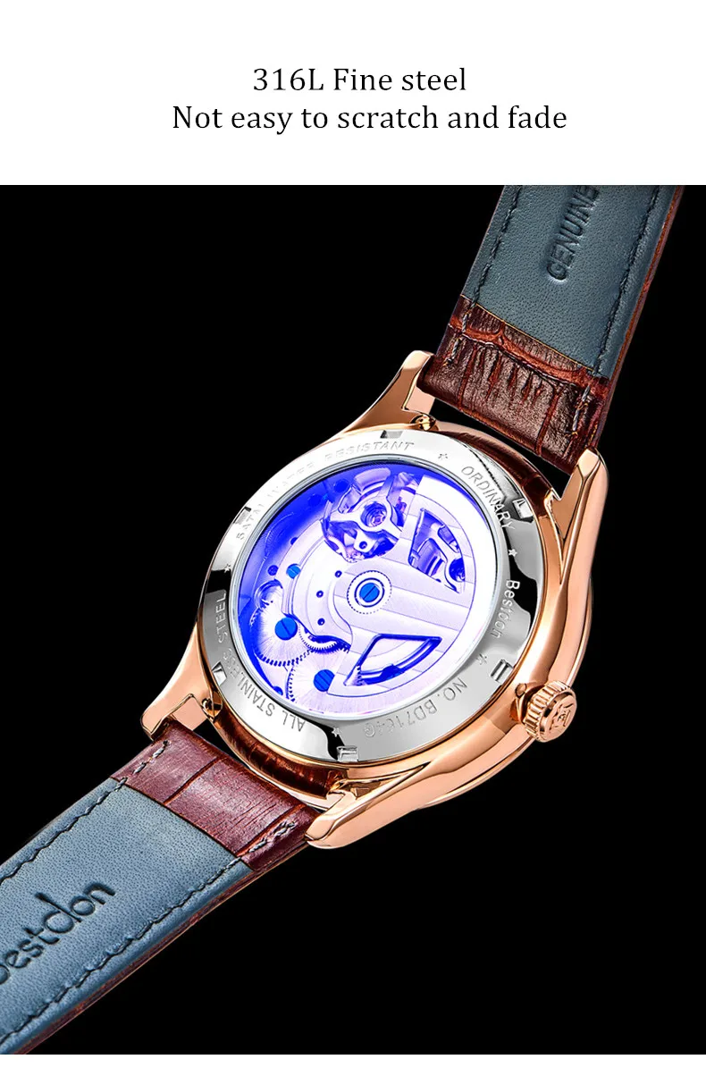 Двойной скелет MoonPhase швейцарские роскошные брендовые механические часы для мужчин полностью стальные водонепроницаемые автоматические мужские часы reloj montre