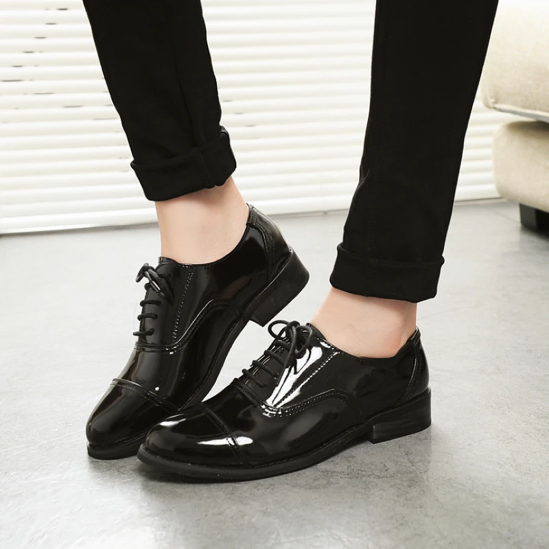 Высококачественная женская обувь из натуральной кожи Черные женские