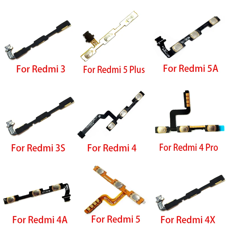 10 шт. кнопка включения/выключения звука гибкий кабель для Xiaomi Redmi 3 3S 4 4X 4A 5A 8 8A 9 9A 5