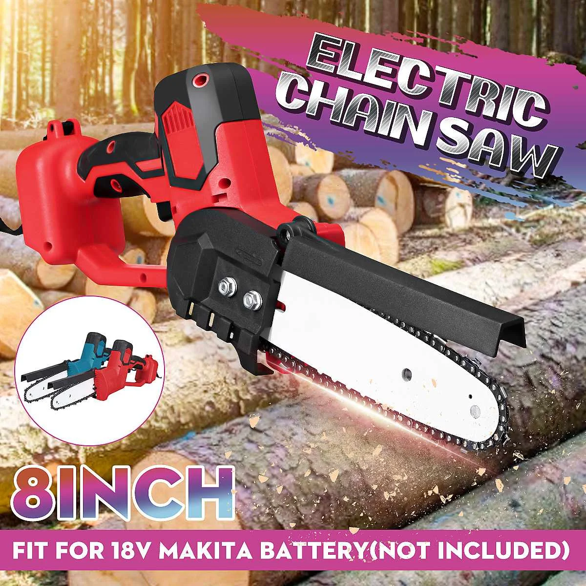 

8 inch Electric Saw Chainsaw Wood Cutters Bracket Brushless Motor For Makita 18v Battery Chain Saw Power Tool