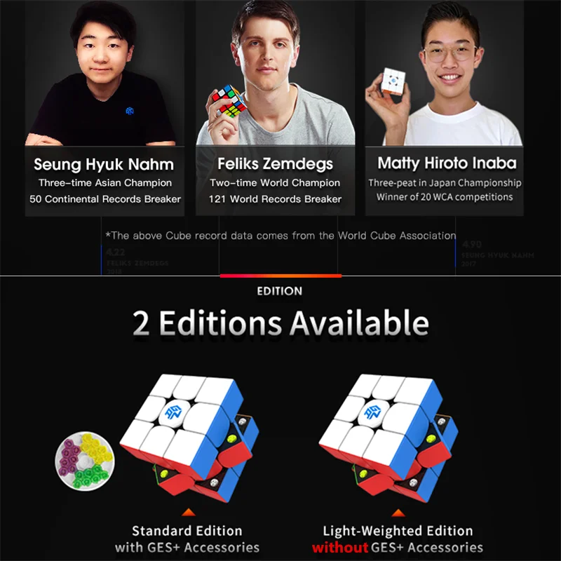 GAN 356 м Магнитный 3x3x3 Magic Cube не прилипающий GAN356M магниты GS скоростные Кубики-пазлы