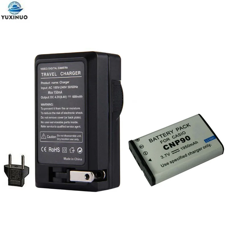 1950mAh NP-90 NP90 CNP-90 CNP90 Camera Battery + Charger For CASIO Exilim EX-H10 EXH10 EX-H15 EXH15 EX-FH100 EX-FH100BK EX-H20G