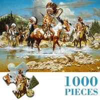 maxrenard 1000 pieces cool puzzles 6849cm paper assembling art painting landscape indians jigsaw puzzles for adults kids games