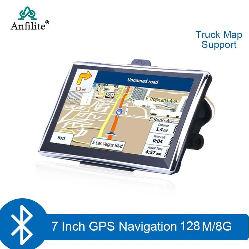 Автомобильный GPS навигатор 7 дюймов HD FM Bluetooth avin грузовая навигация 128 м + 8 Гб для