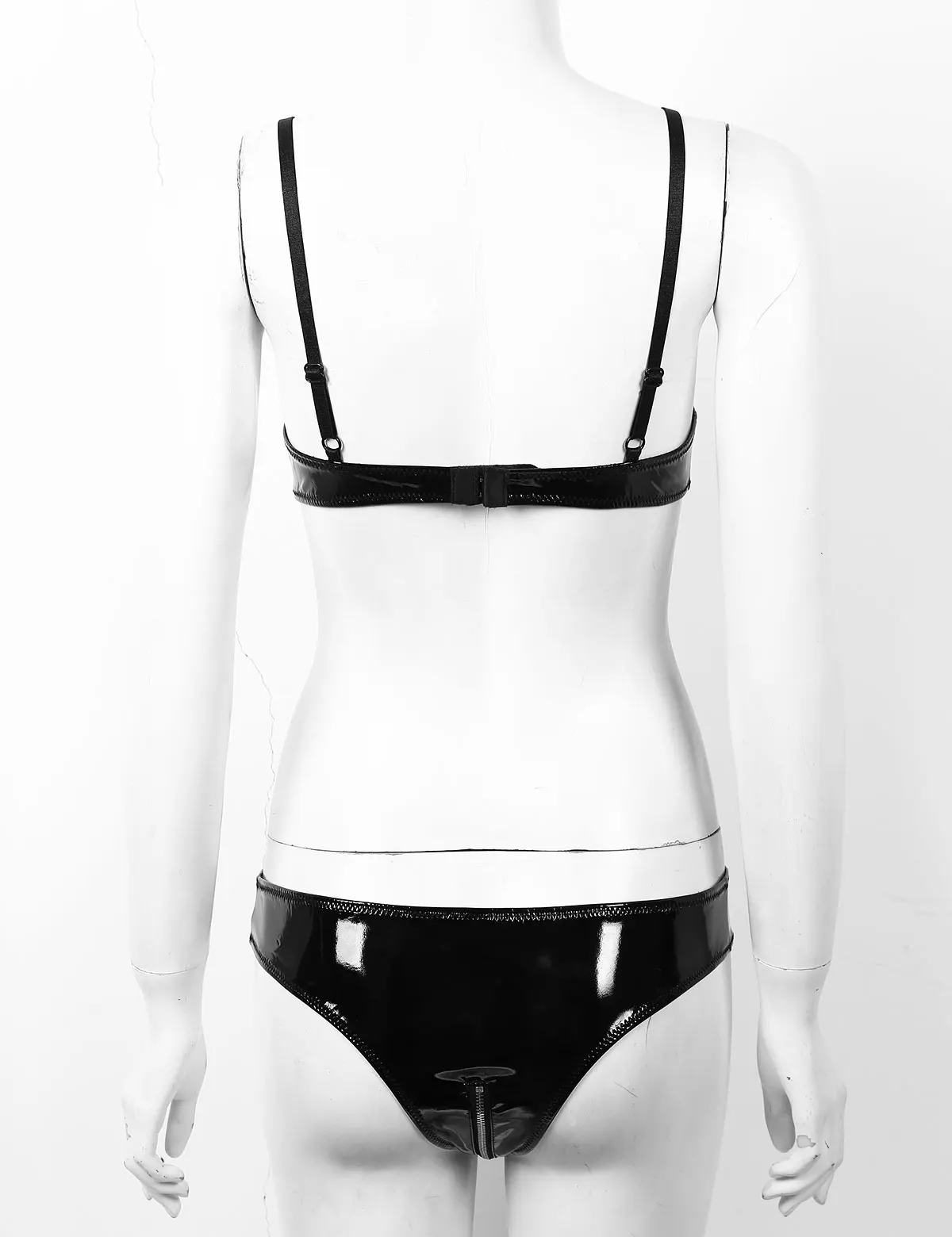 Женское нижнее белье из лакированной кожи сексуальный комплект нижнего белья с