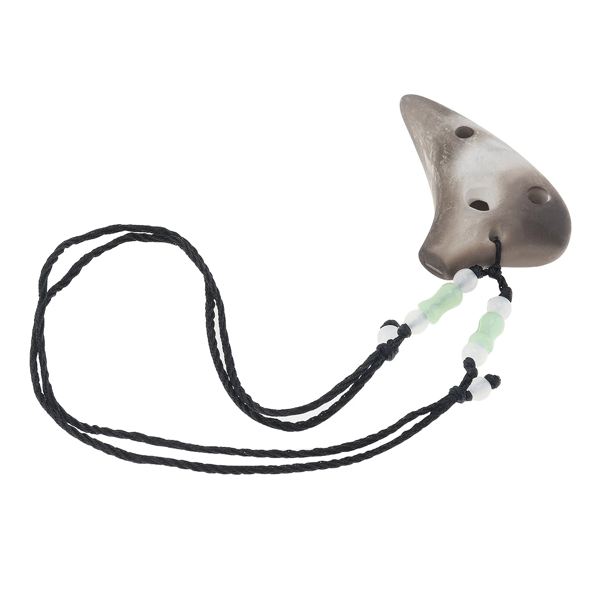 Mini 6 Holes Flute Soprano Tone C Necklace Ocarina Clay Smoked Surface Flute Musical Instrument with Hang Rope