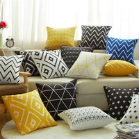 geometric style cushion cover triangles striped print sofa throw pillow cover home decor plush square pillowcase