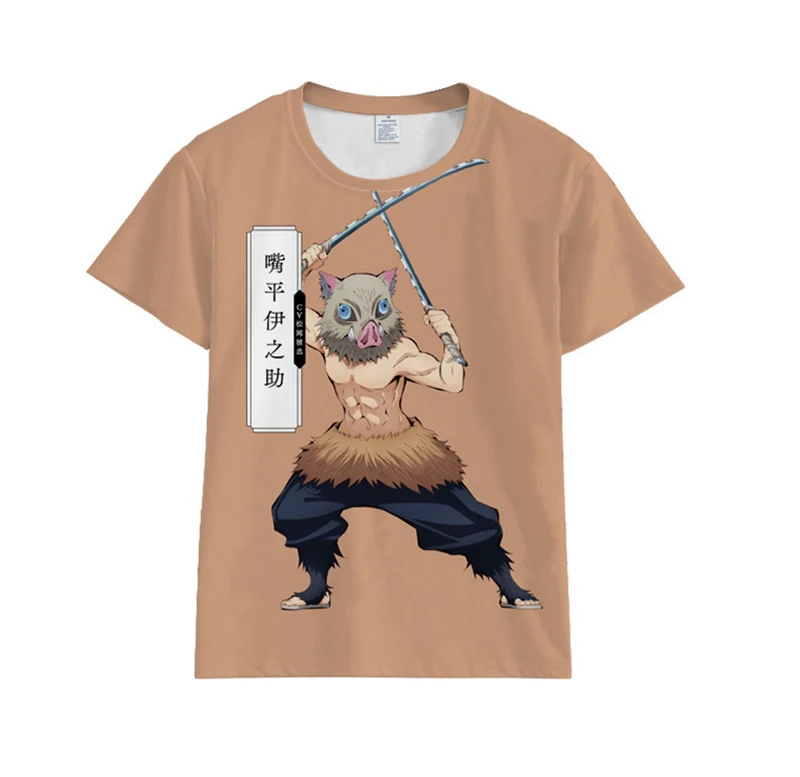 Аниме Demon Slayer Kimetsu no Yaiba Tanjiro Kamado Zenitsu Inosuke футболка для косплея мужчин и женщин