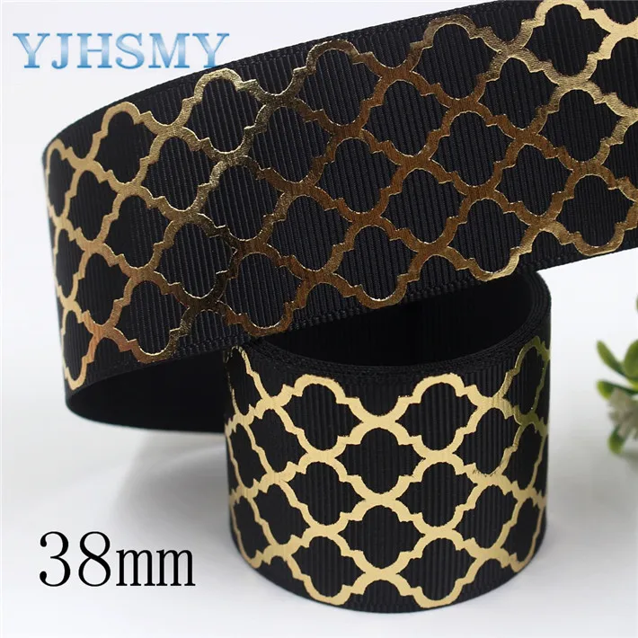 I-19814-1938 YJHSMY I-19814-1927, 38 мм, 5 ярдов сплошной цвет золочение плед теплопередачи ГРУ ленты, лук DIY аксессуары - Цвет: I-19814-1938