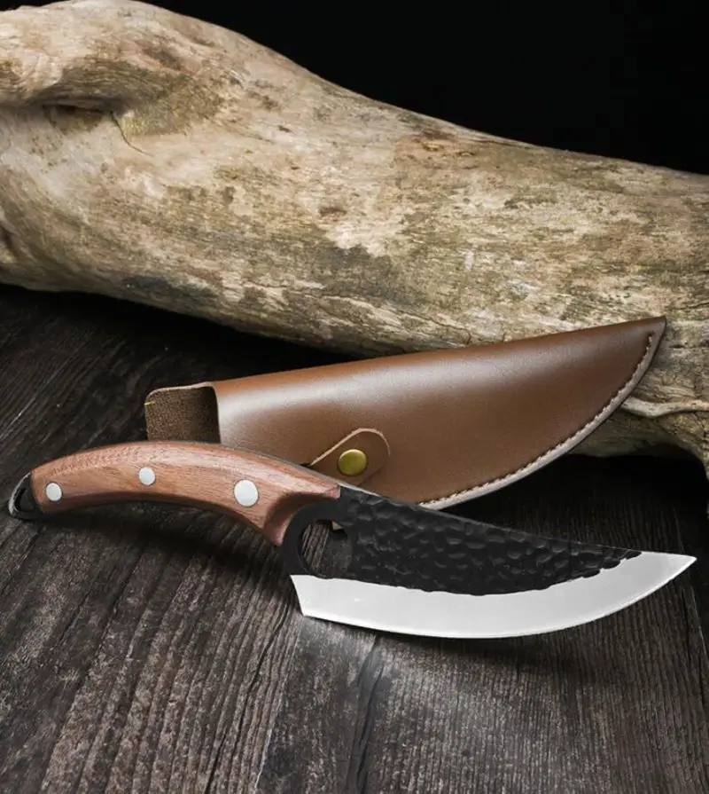 

Кованый нож ручной работы, 6 дюймов, из нержавеющей стали, мясной нож шеф-повара, нож мясника для мяса, для дома, кемпинга, барбекю