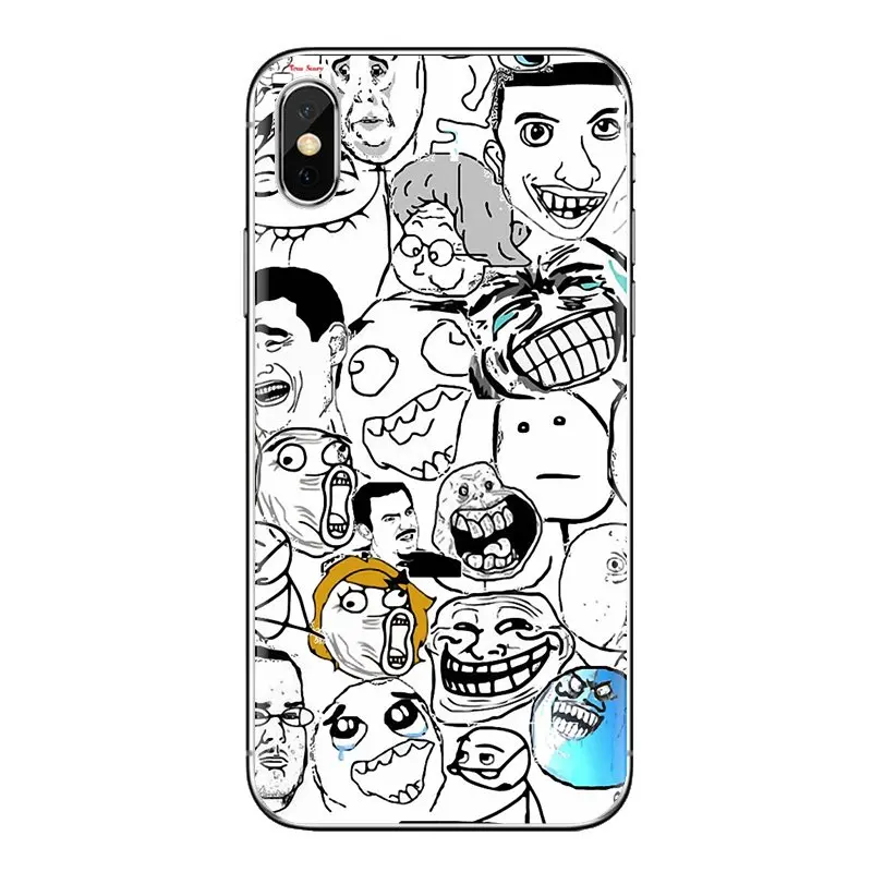 Прозрачные чехлы из ТПУ для huawei Honor 7X V10 6C V9 6A Play 9 mate 10 Pro Y7 Y5 P8 P10 Lite Plus GR5 2017 Rage Comics Face