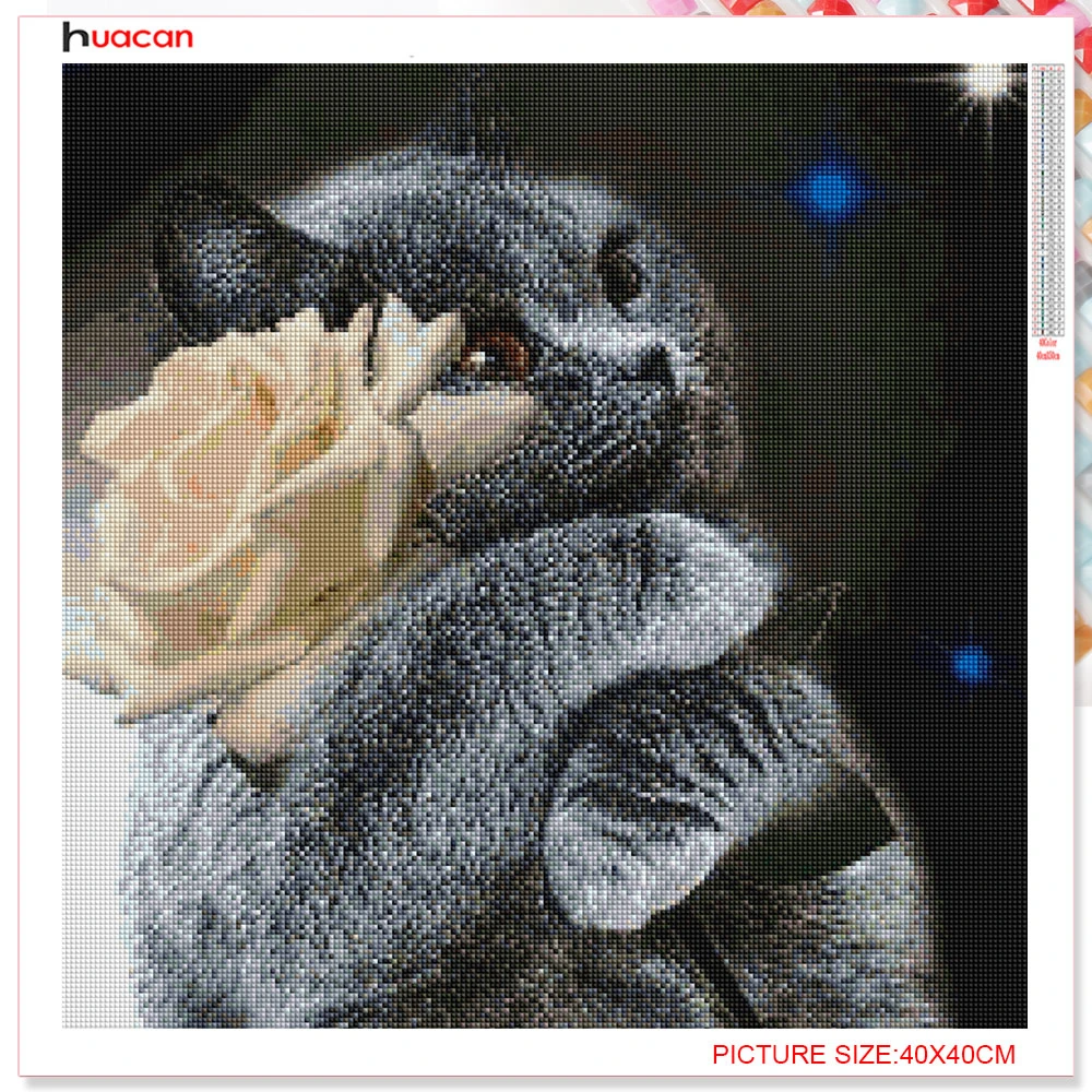 Алмазная живопись Huacan сделай сам с животными полная выкладка алмазная вышивка