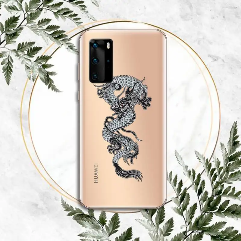 

luxury dragon Cool Phone Case Clear Transparent for huawei honor P 40 30 20 lite Pro 10 i 8 9 x p smart 2019