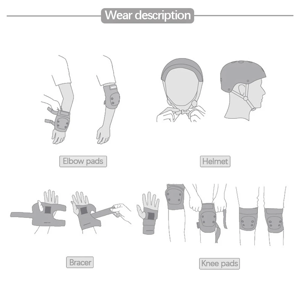 

Protective Gear Set Breathable Elbow Knee Pads Wristguard Skiing Cycling Skateboard Skating Anti-Slip Protector For Adult Kids