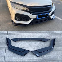 3pcs car front bumper lip splitter lip protection protector diffuser spolier for honda for civic x 10th hatchback 2020 2021