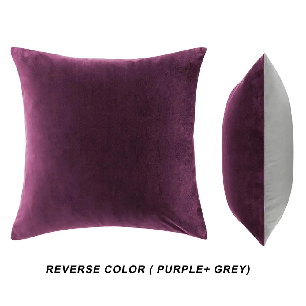 2 Colors Modern Solid Velvet Cushion Covers for Sofa Bed Couch Home Decor Throw Pillows Cases 45x45 Grey Pillowcases 18'' | Дом и сад