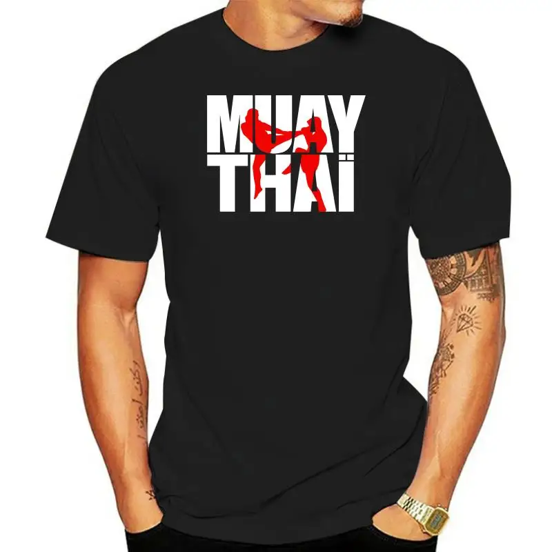

Crew Neck Mens Tee Shirt Short Sleeve Discount 100 % Cotton Men T Shirt Custom Muay Thai Printed Summer Style Tee Black