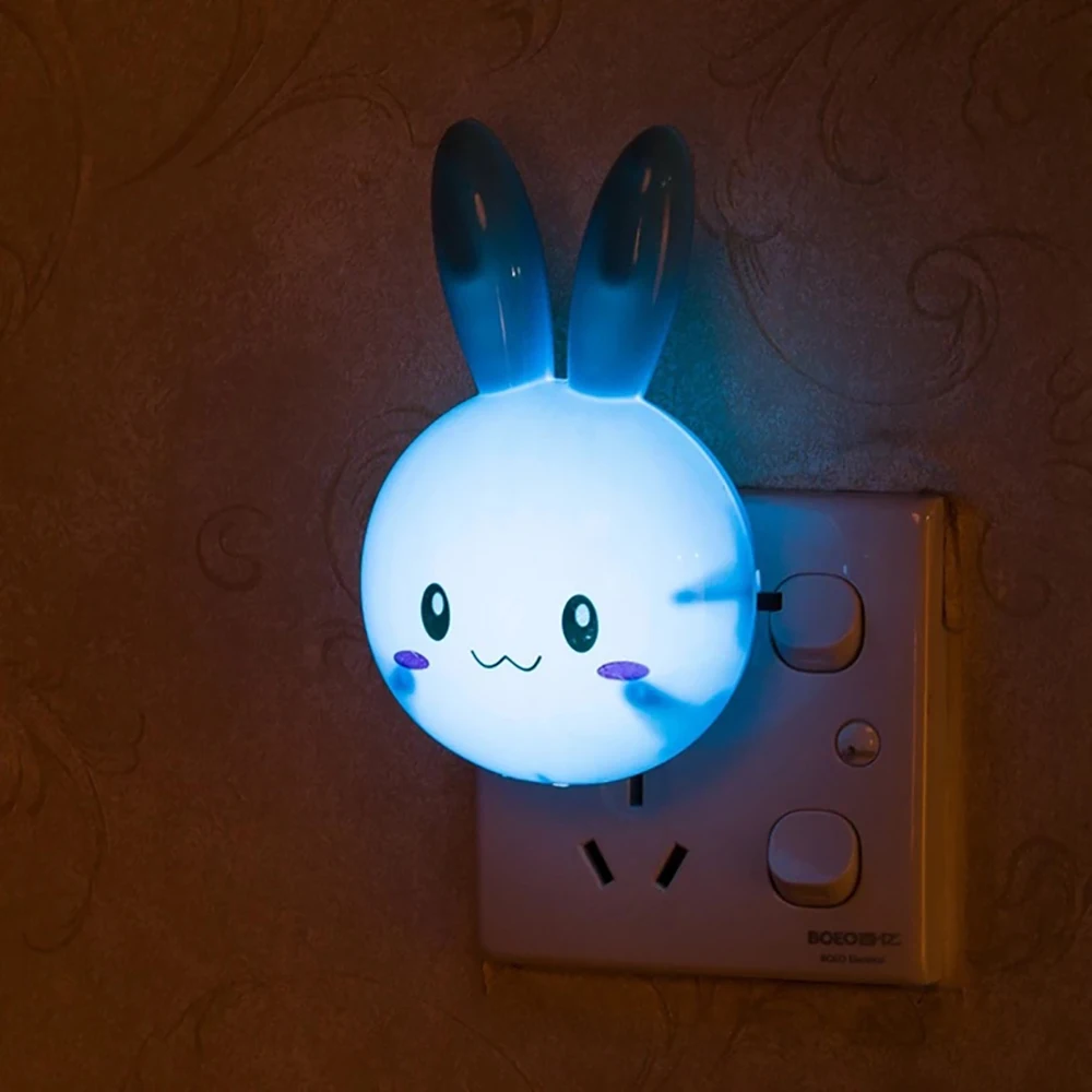 

Светодиодный ночник с мультяшным Кроликом, настенный светильник с американской вилкой, прикровасветильник украшение для детской комнаты, детское украшение, подарок для комнаты
