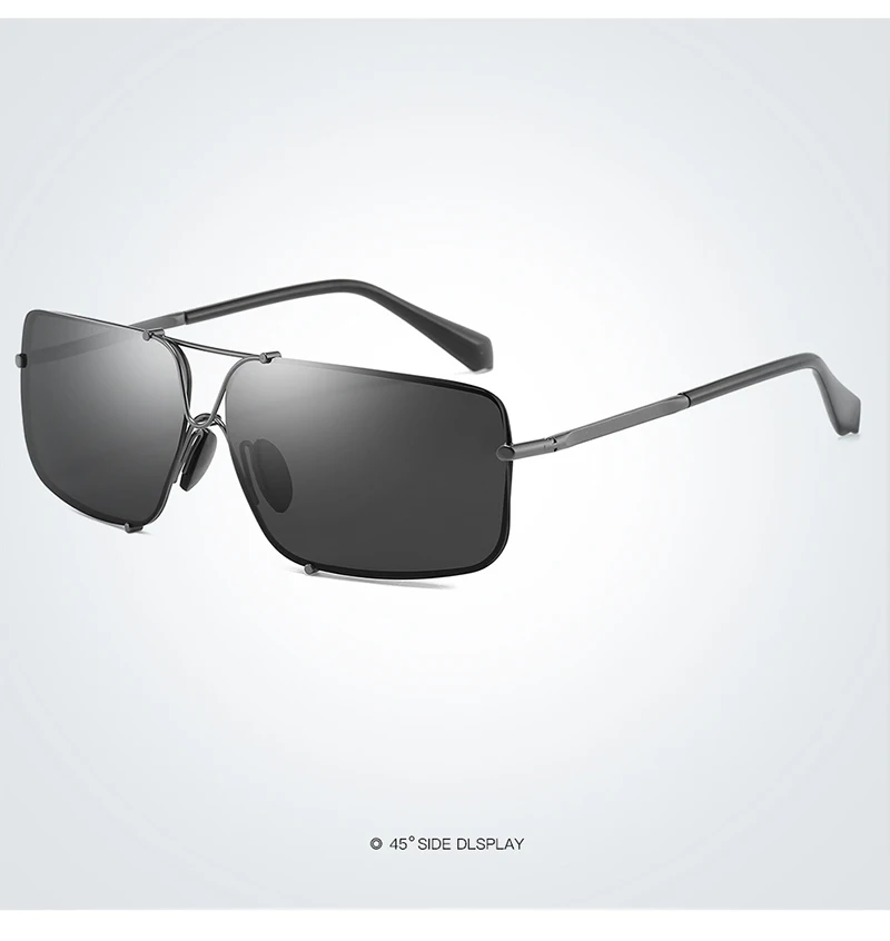 SAYLAYO Cool men's fashion Ретро Поляризованные металлические прямоугольные солнцезащитные очки водительские очки для рыбалки с коробка на молнии