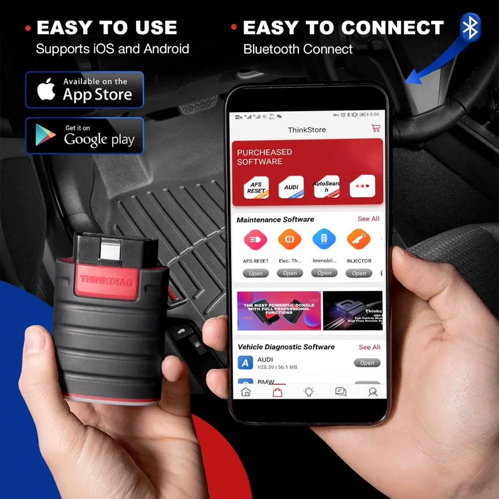 50 шт. Thinkcar thinkdiag Bluetooth obd2 автомобильный полный диагностический инструмент obdii