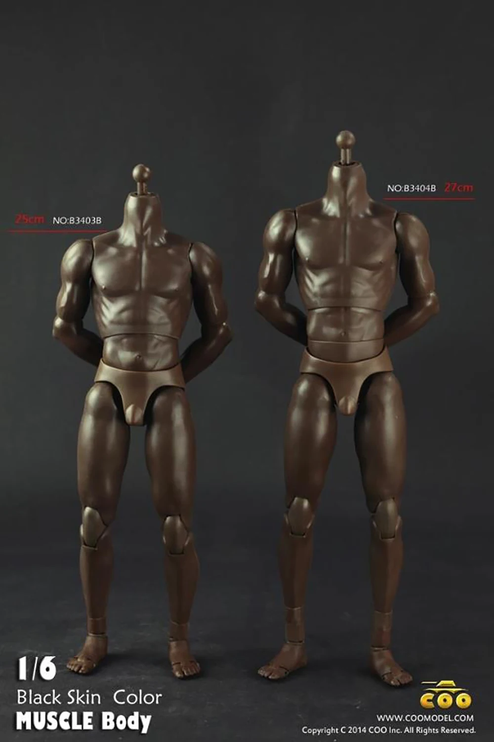 

COOMODEL 1/6 scale black skin muscle model B3403B dwarf body 25CM action figure body model
