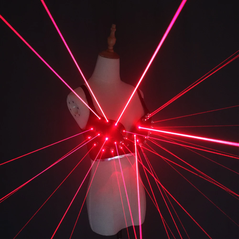 Fashion Red Laser Luminous Sexy Lady Bra Show Stage Costumes For Singer Dancer Nightclub Performers |