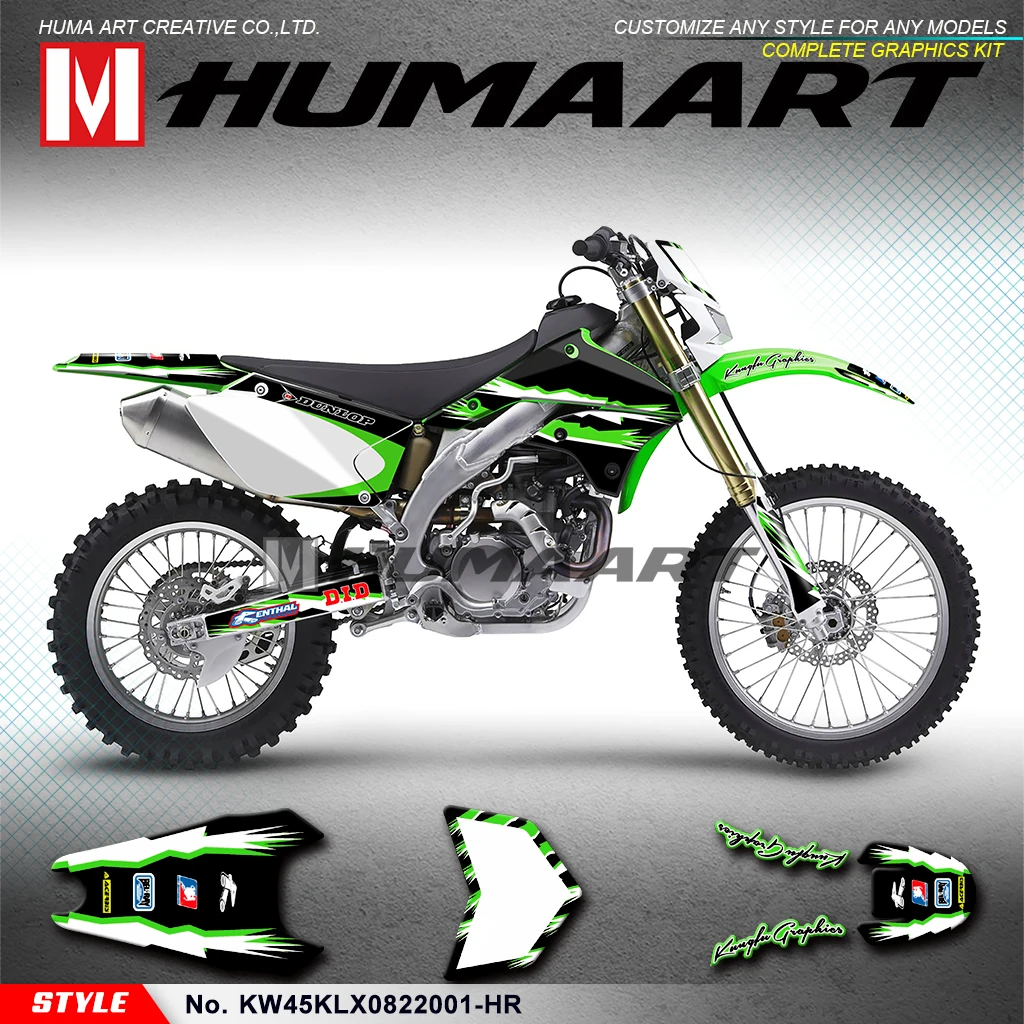 

HUMAART Dirt Bike Graphics Custom Vinyl Wraps for KLX450R KLX 450 R KLX 450R 2008 2009 2010 2011 2012 2013 2014 2015 to 2022