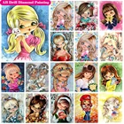 Набор для алмазной вышивки девочка, квадратнаякруглая сумка на молнии