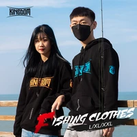 kingdom fishing hooded clothing cotton texture men long sleeve plus velvet for cycling camping hiking women outdoor sweatshirts