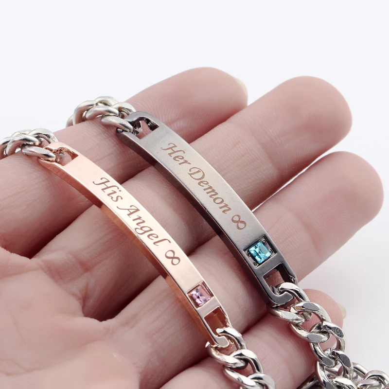 Браслет с шармами его ангел и ее демон для мужчин женщин|bracelet men|his hers braceletbracelet his her