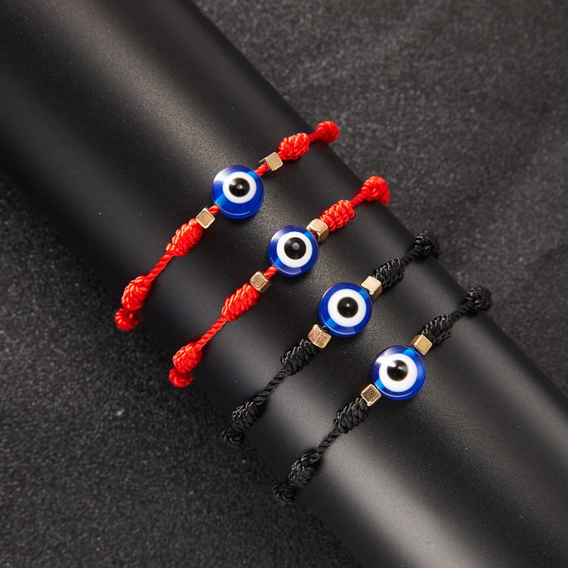 

2pcs/set Turkish Lucky Evil Eye Bracelet for Women Men Handmade Black Red String Bracelets Friendship Jewelry Gift Wholesale