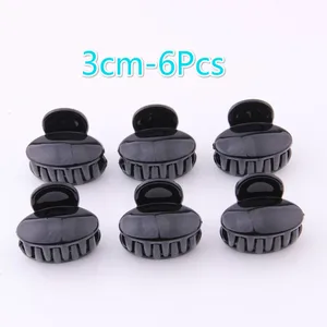 6 шт., маленькие крабы для волос, милые бабочки, зубы, заколки для волос, маленькие зажимы для волос для взрослых и детей, черные пластиковые аксессуары для волос