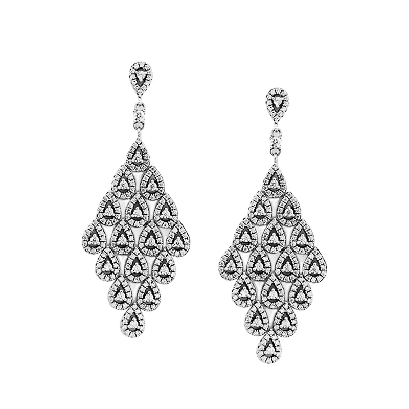 

Authentic 925 Sterling Silver Earrings Cascading Glamour Large Drop Earrings for Women Fine Jewelry Berloques Brincos Wholesale
