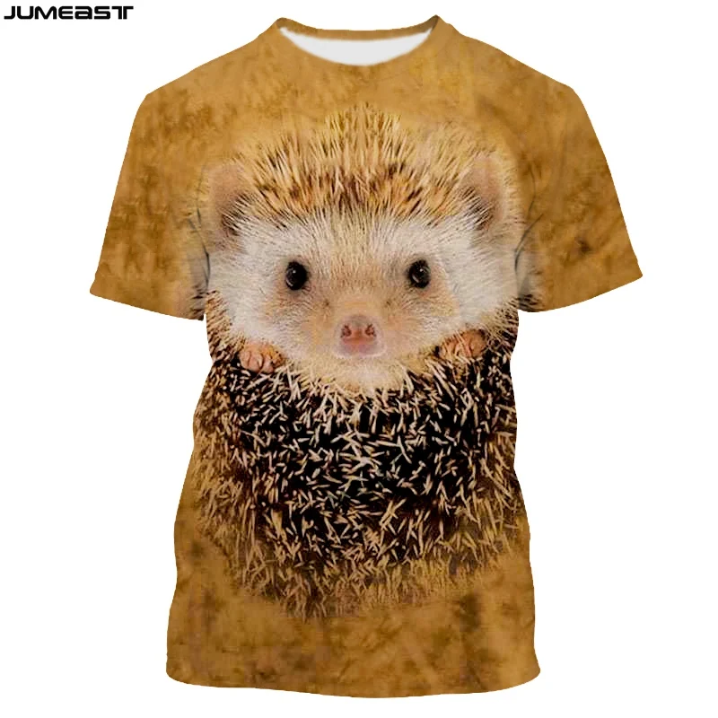 

Jumeast брендовая мужская женская футболка с 3D принтом, хип-хоп, прекрасное животное, ежик, футболка с коротким рукавом, спортивный пуловер, топ...