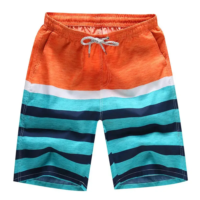 

Summer wholesale men's board beach five-point pants surfing swimming trunks dark blue sea water 3D printing men's board shorts