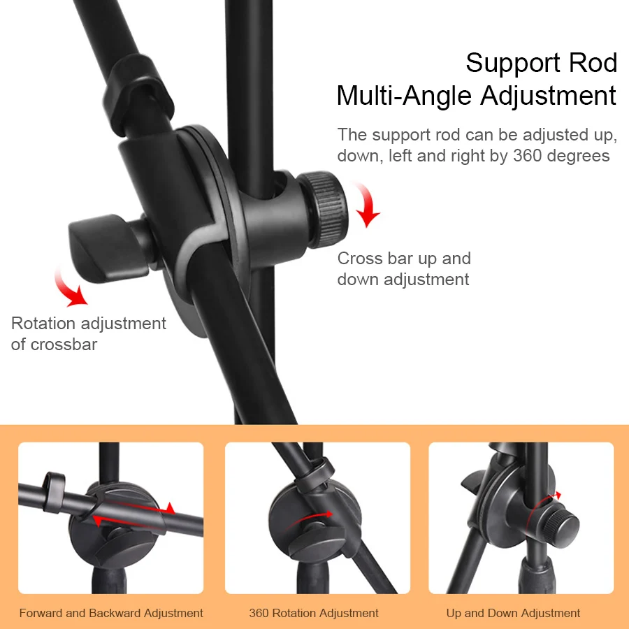 

Telescopic Microphone Floor Metal Tripod Flexible Mobile Phone Holder Clip Swing Boom Stage Bracket Microphone Holder Stands