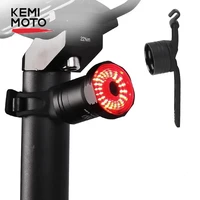 kemimoto intelligent bicycle tail lamp aluminum alloy waterproof usb charging auto start stop brake cycling bike tail led light