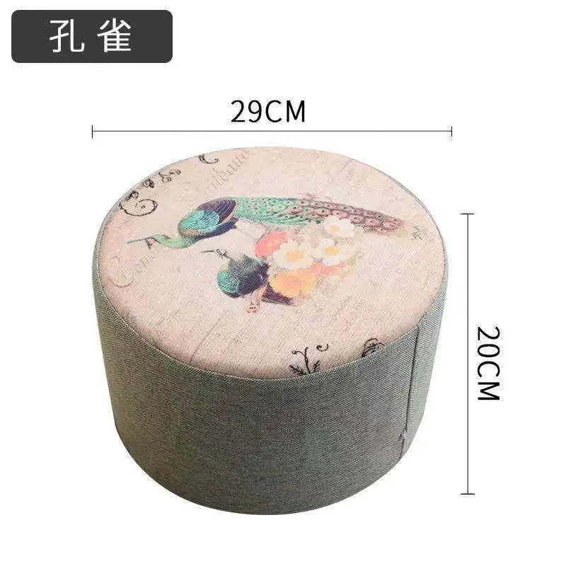 

Real wood shoe stool cartoon fashion creative small stool small stool household chair adult round mound sofa stool cloth art