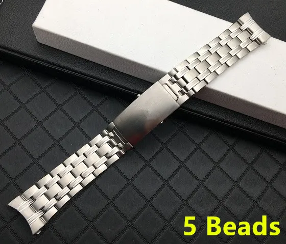 5 beads Лидирующий бренд качество 316L 20 мм 22 мм серебро Нержавеющая сталь часы ремешок для omega ремешок seamaster speedmaster Планета Океан ремешок для часов - Цвет ремешка: 5 beads