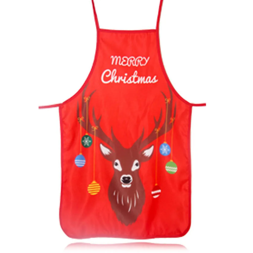 

Chistmas Apron Kitchen Christmas Santa Claus Elk Snowman Style Decoration Apron for Dinner Party Cooking Baking B88
