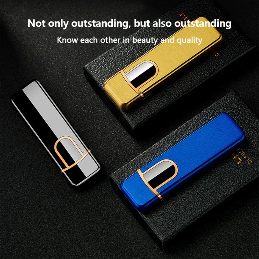 Двусторонняя Зажигалка usb зарядка сенсорный датчик переключатель ветрозащитный