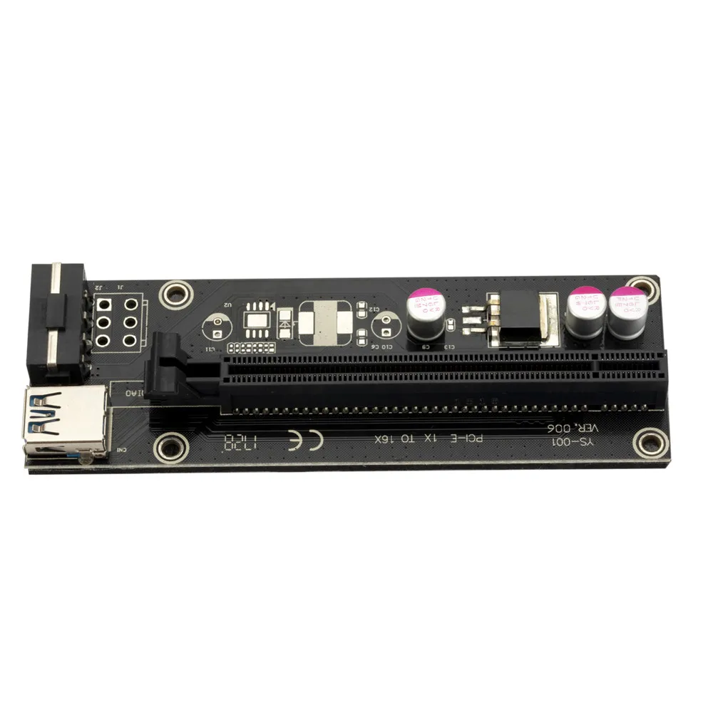 Кабель питания Kebidu SATA 15pin-4pin/6pin VER006 PCI-E 1X до 16X карта расширения 60 см USB 3 0