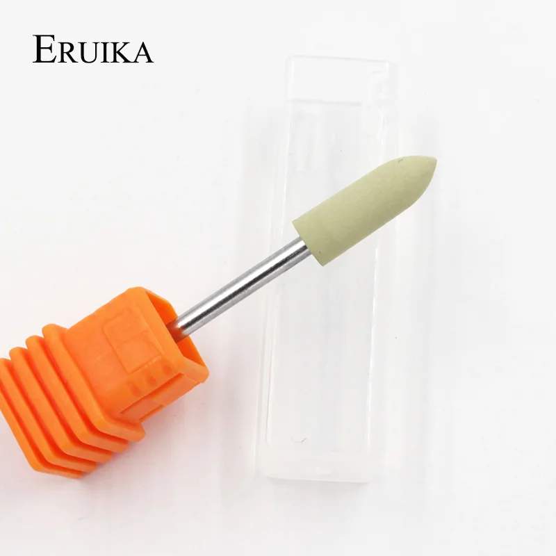 ERUIKA 4 шт./компл. дрели для ногтей с длинной пулевидной головкой резиновые