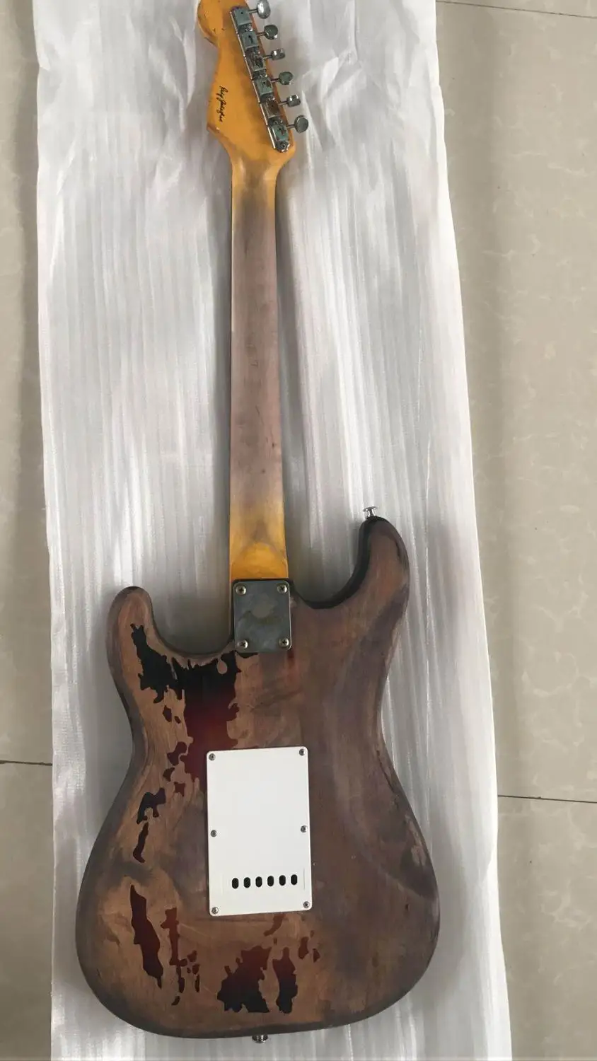 Оптовая продажа электрическая гитара с рельефным грифом ольдер кленовым