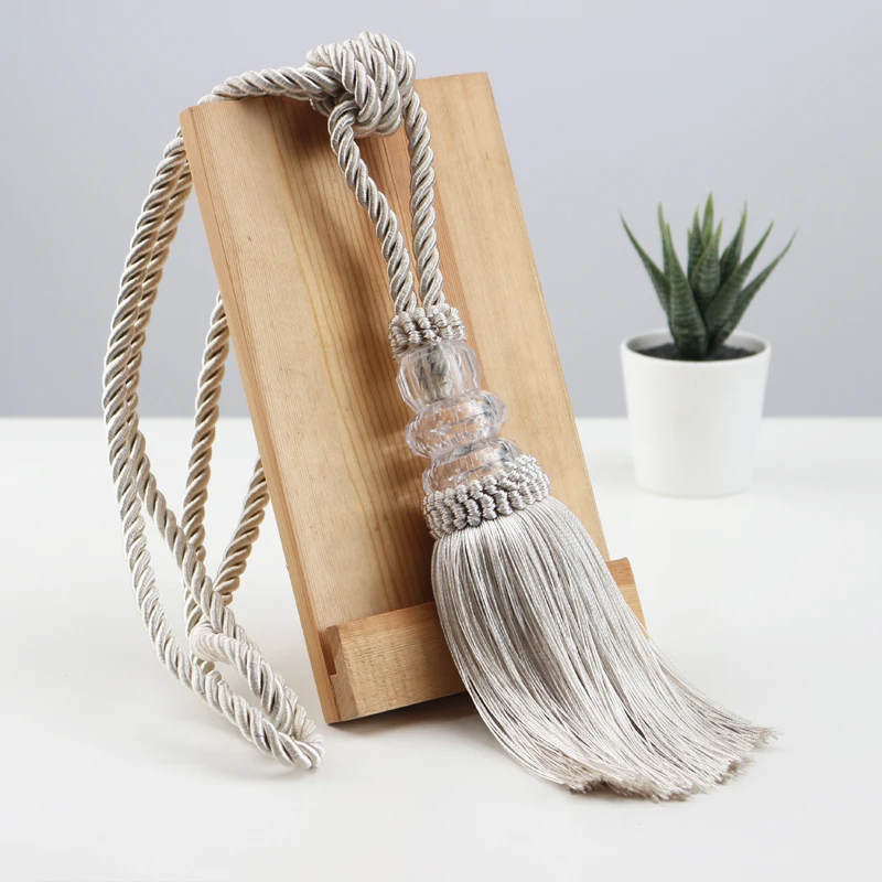 Gold Tassel Curtain Tieback - Decorative Curtains Holder Buckle Rope with Plastic Ball - 1 Piece - Accessory for Curtain Tie Backs - Bandage Rope image 3