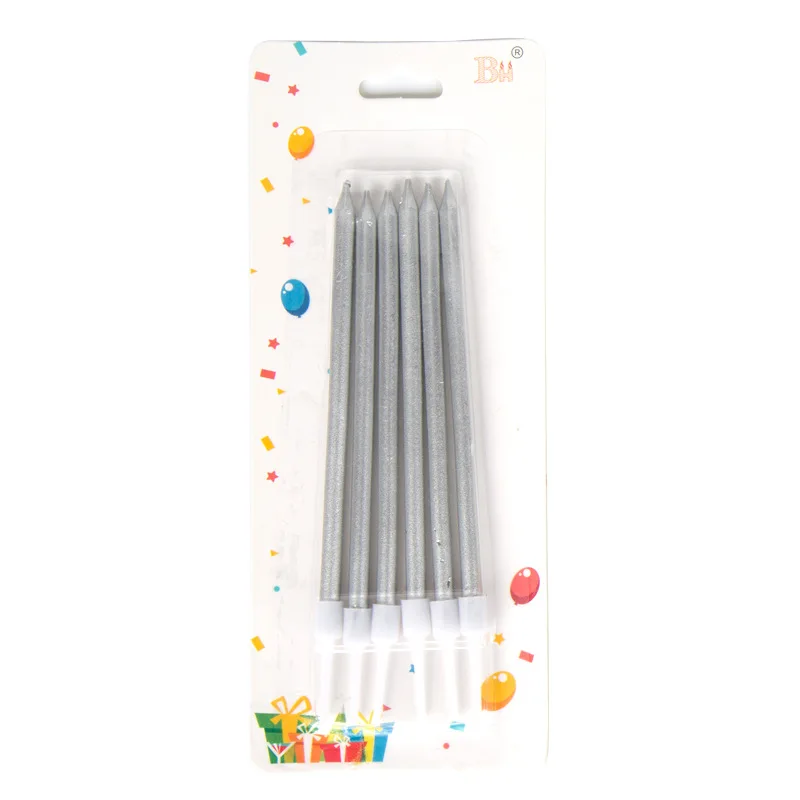 5 шт Карандаш Форма день рождения свеча тонкий блеск золотой серебряный торт День