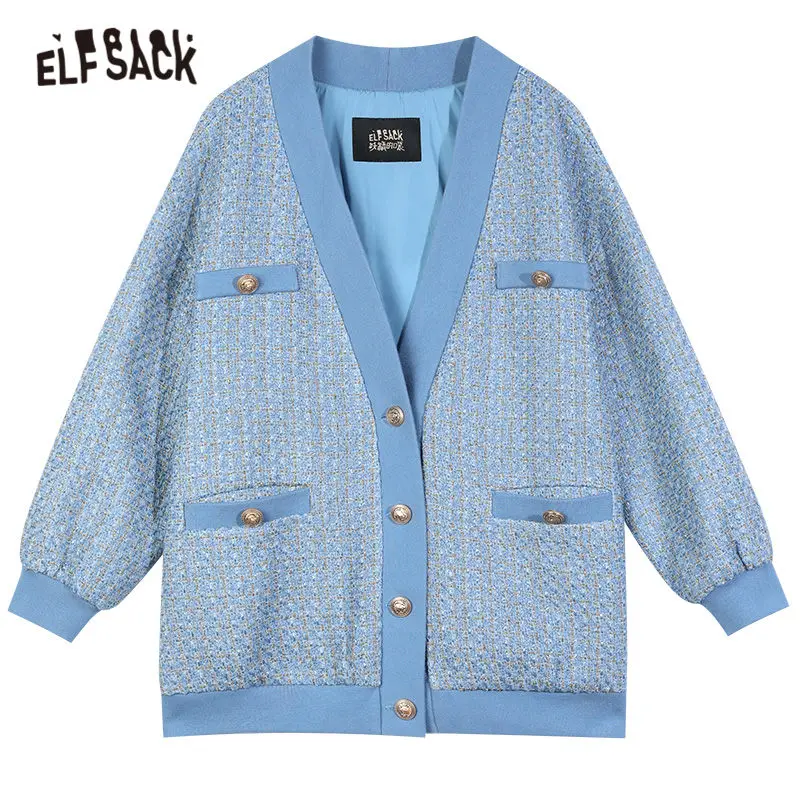 

ELFSACK Japanese Cat Patch Embroidery Casual Wool Teddy Coats Women,2020 Winter ELF Chic Button Korean Ladies Warmness Outwear